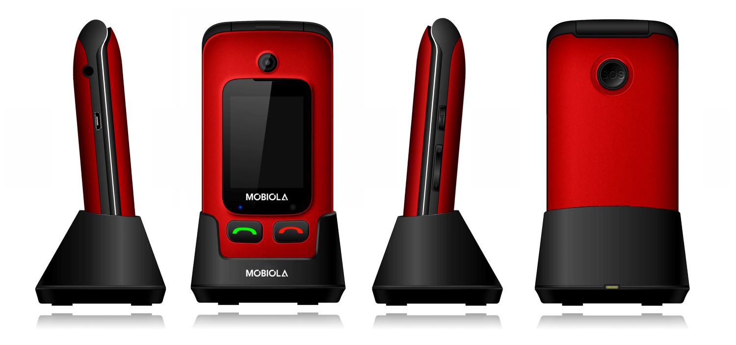 Teléfono móvil Senior de tapa MOBIOLA MB610 ROJO